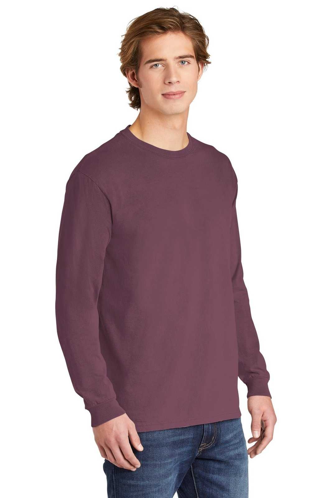 Comfort Colors 6014 Heavyweight Ring Spun Long Sleeve Tee - Berry - HIT a Double