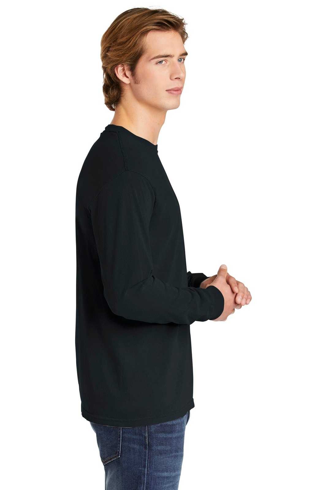 Comfort Colors 6014 Heavyweight Ring Spun Long Sleeve Tee - Black - HIT a Double