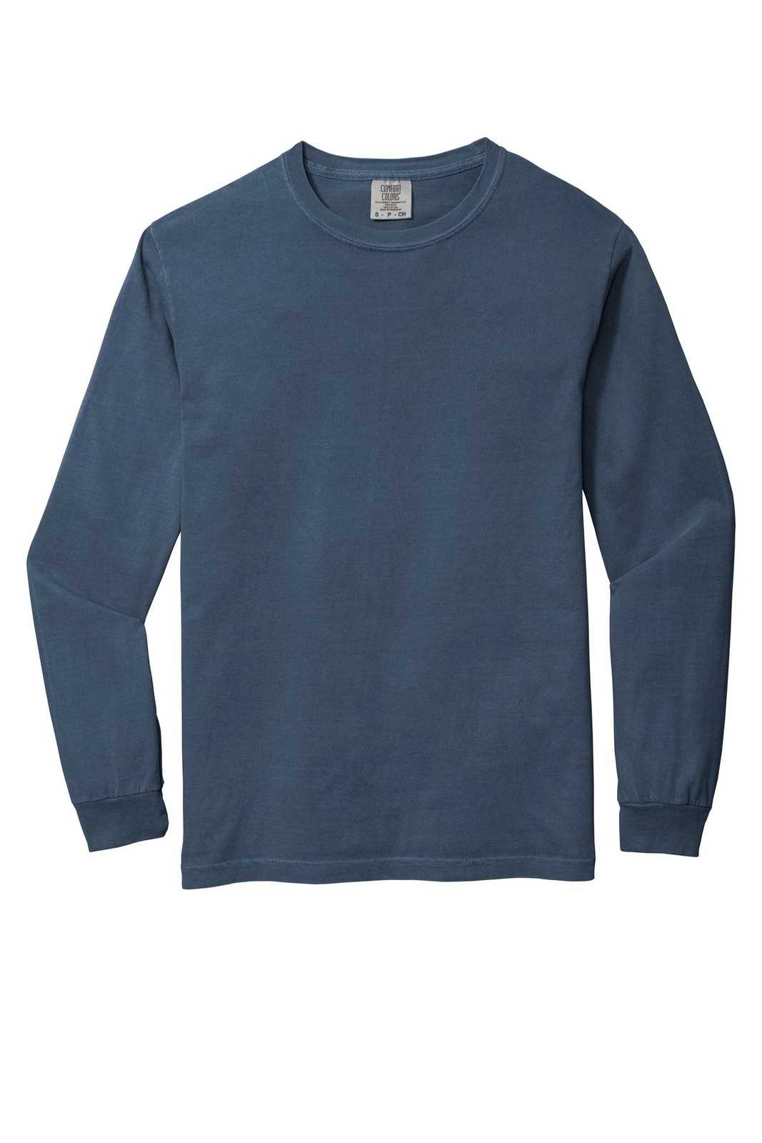 Comfort Colors 6014 Heavyweight Ring Spun Long Sleeve Tee - Blue Jean - HIT a Double