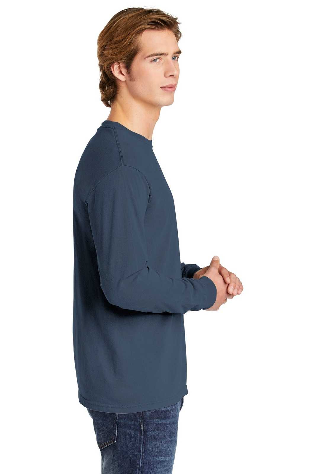 Comfort Colors 6014 Heavyweight Ring Spun Long Sleeve Tee - Blue Jean - HIT a Double
