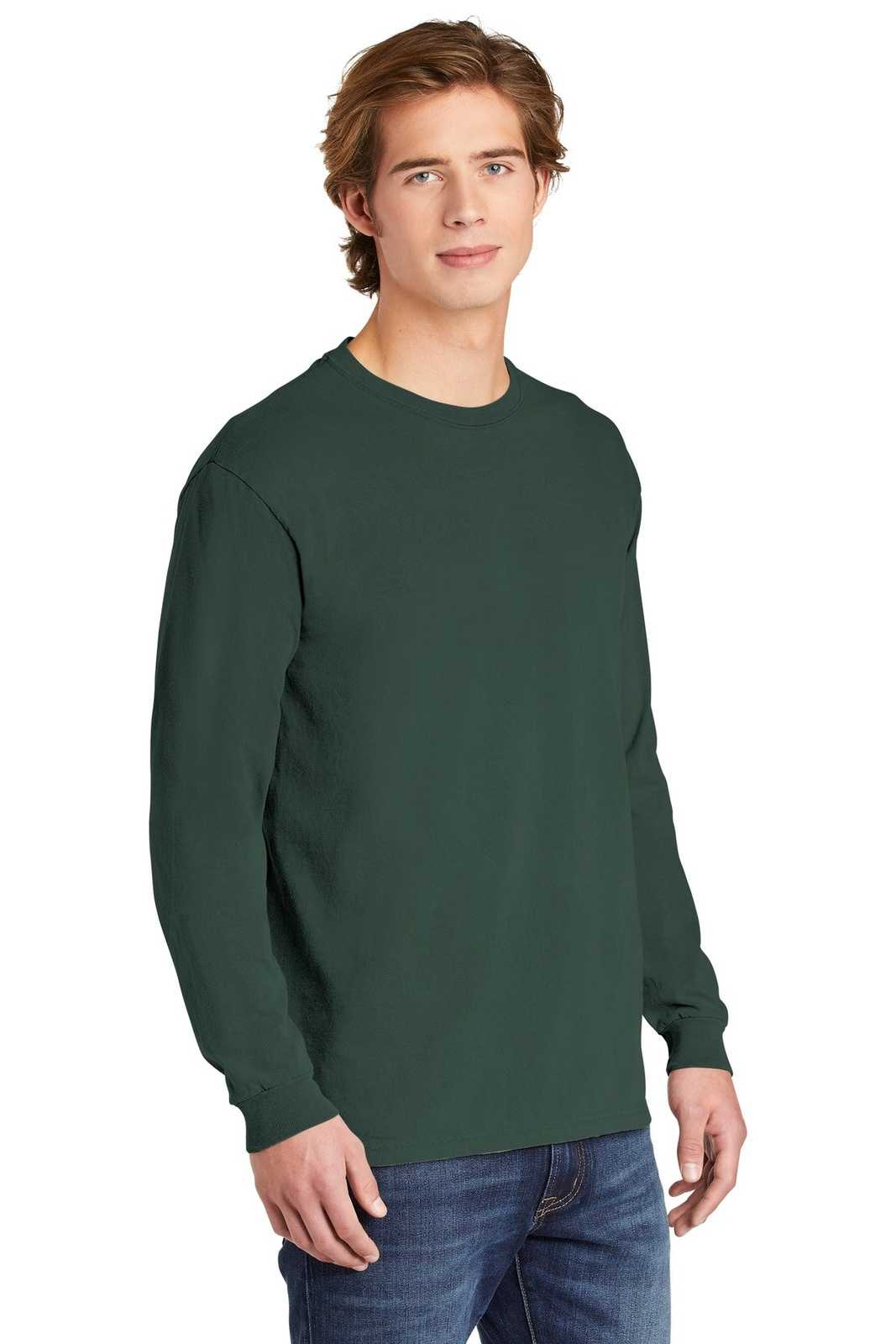 Comfort Colors 6014 Heavyweight Ring Spun Long Sleeve Tee - Blue Spruce - HIT a Double