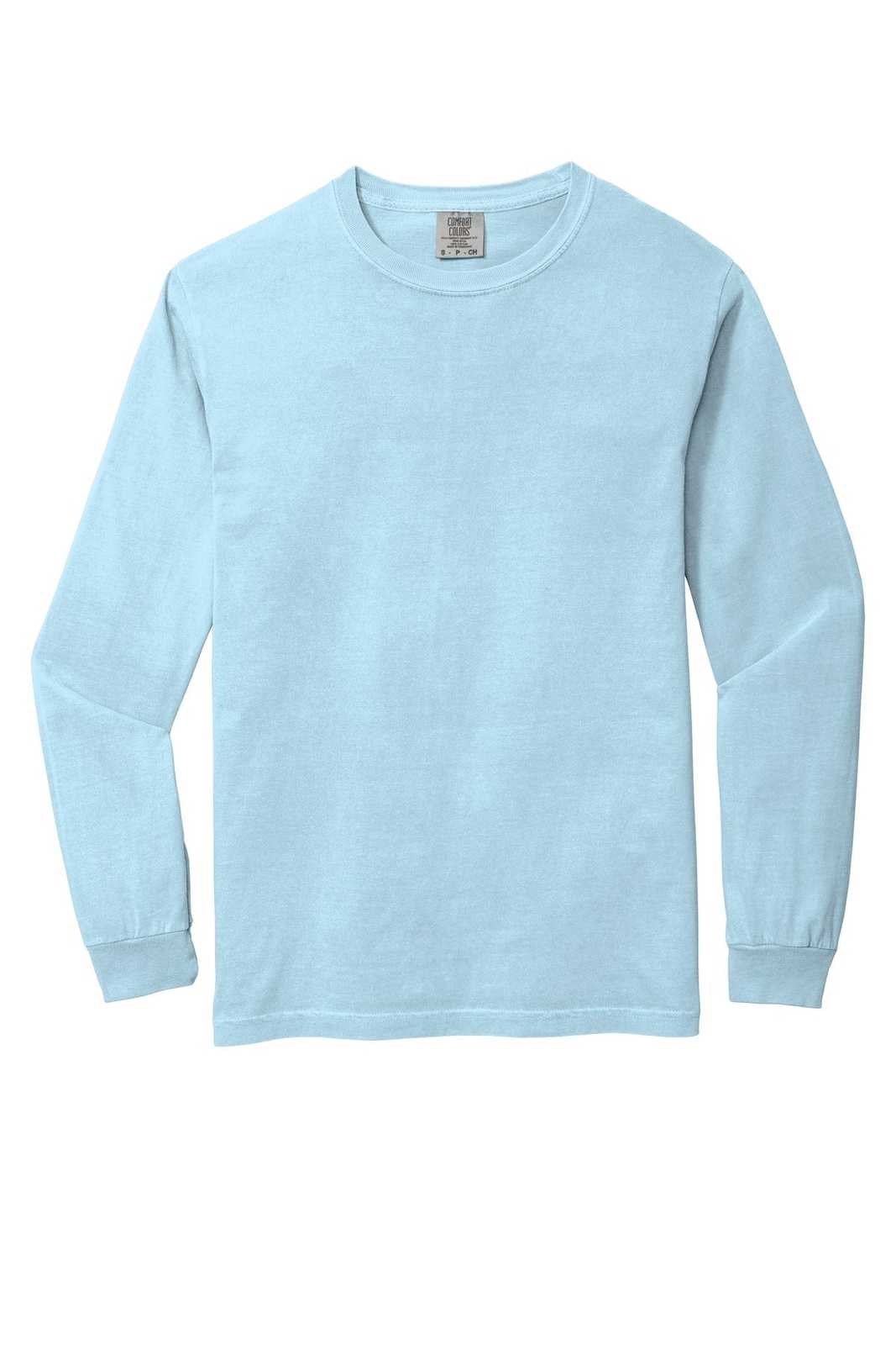 Comfort Colors 6014 Heavyweight Ring Spun Long Sleeve Tee - Chambray - HIT a Double