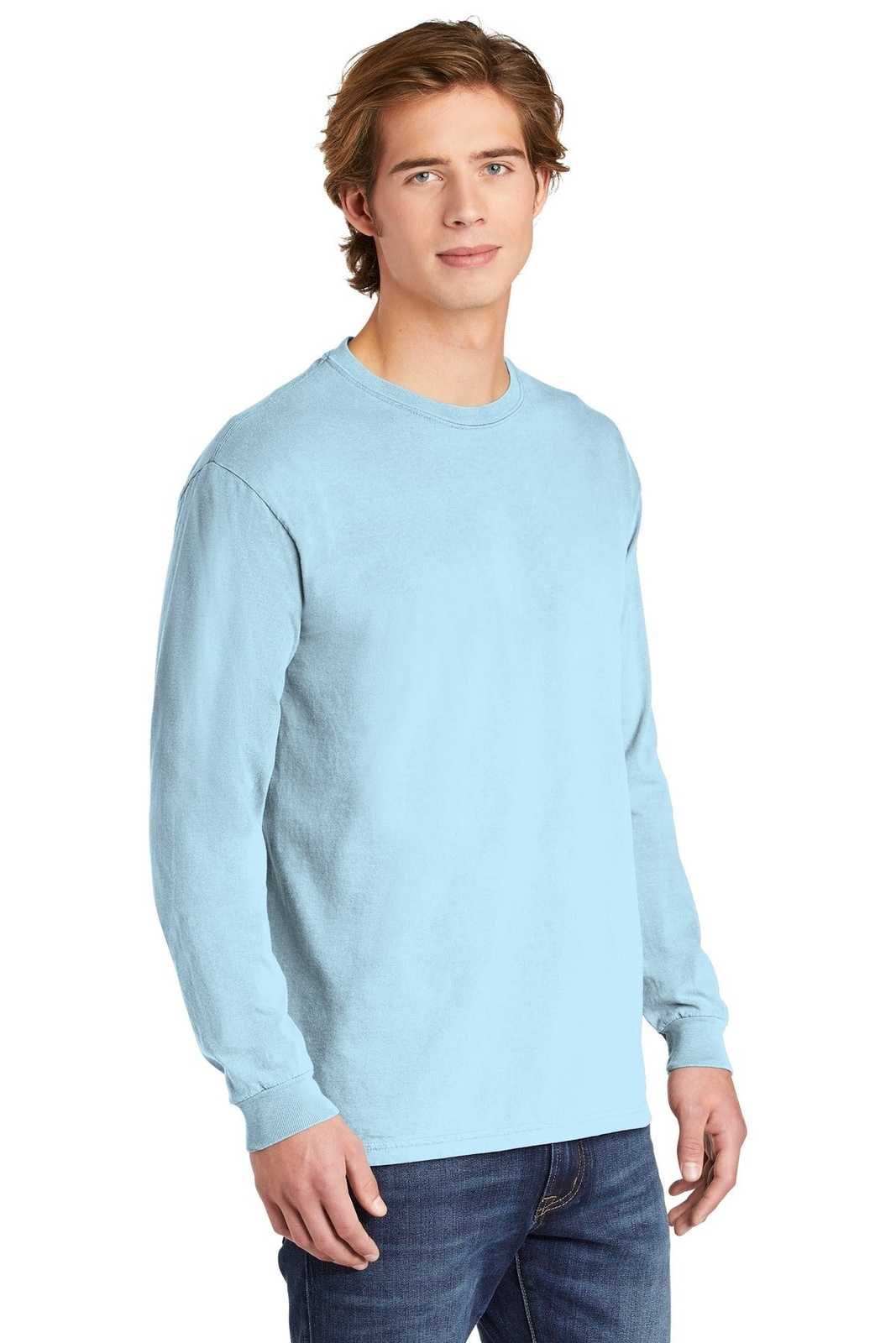 Comfort Colors 6014 Heavyweight Ring Spun Long Sleeve Tee - Chambray - HIT a Double
