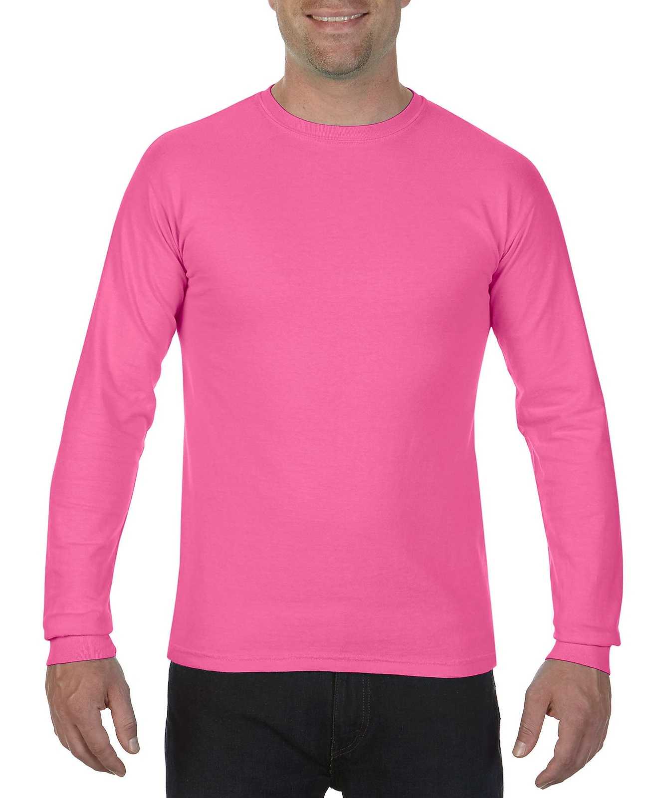 Comfort Colors 6014 Heavyweight Ring Spun Long Sleeve Tee - Crunchberry - HIT a Double