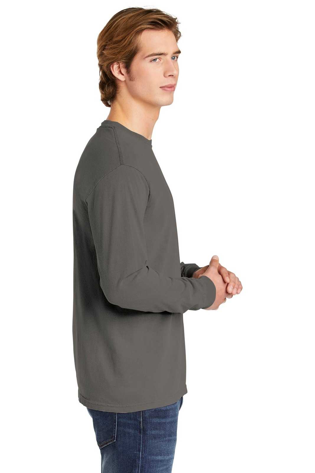 Comfort Colors 6014 Heavyweight Ring Spun Long Sleeve Tee - Gray - HIT a Double