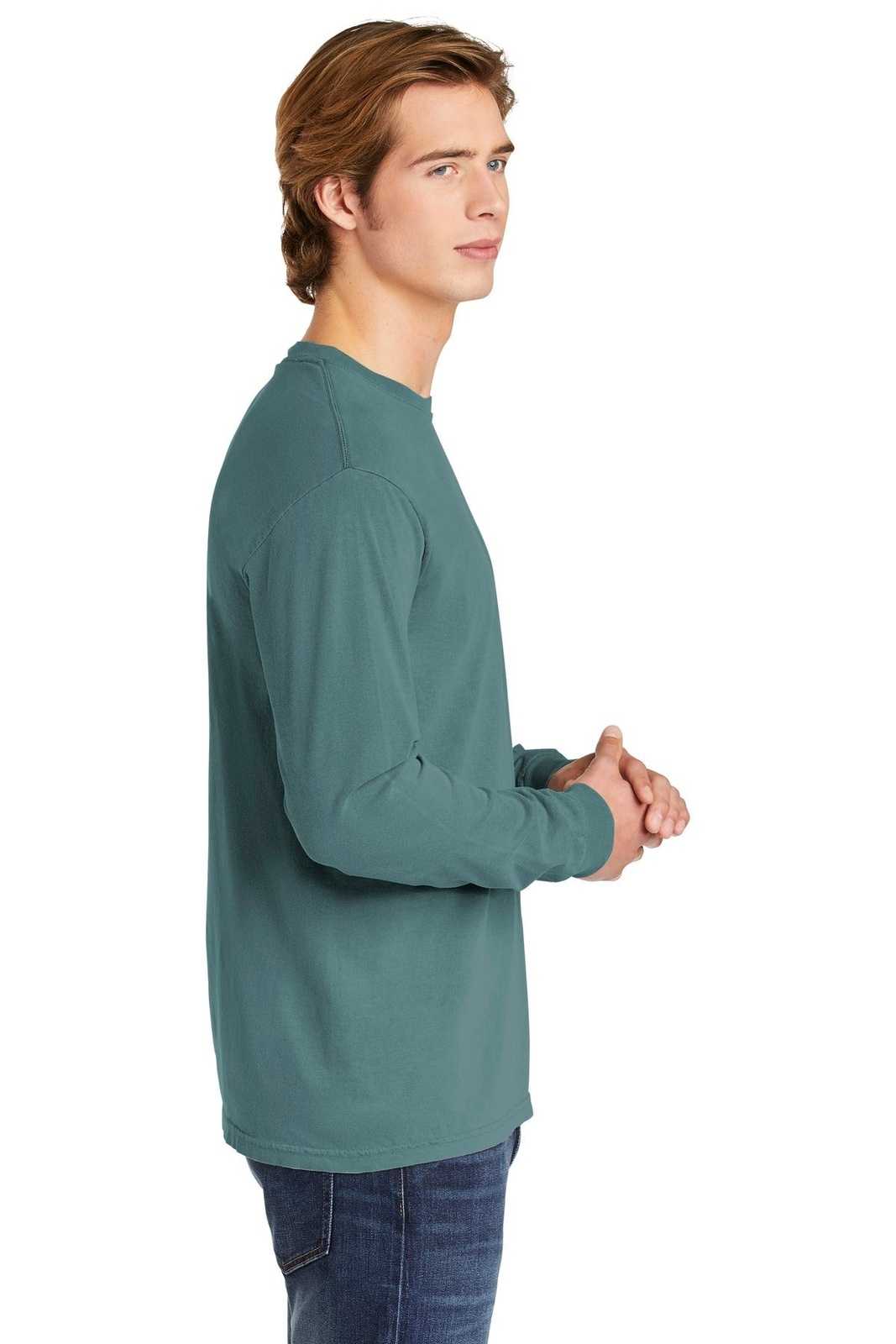Comfort Colors 6014 Heavyweight Ring Spun Long Sleeve Tee - Ice Blue - HIT a Double