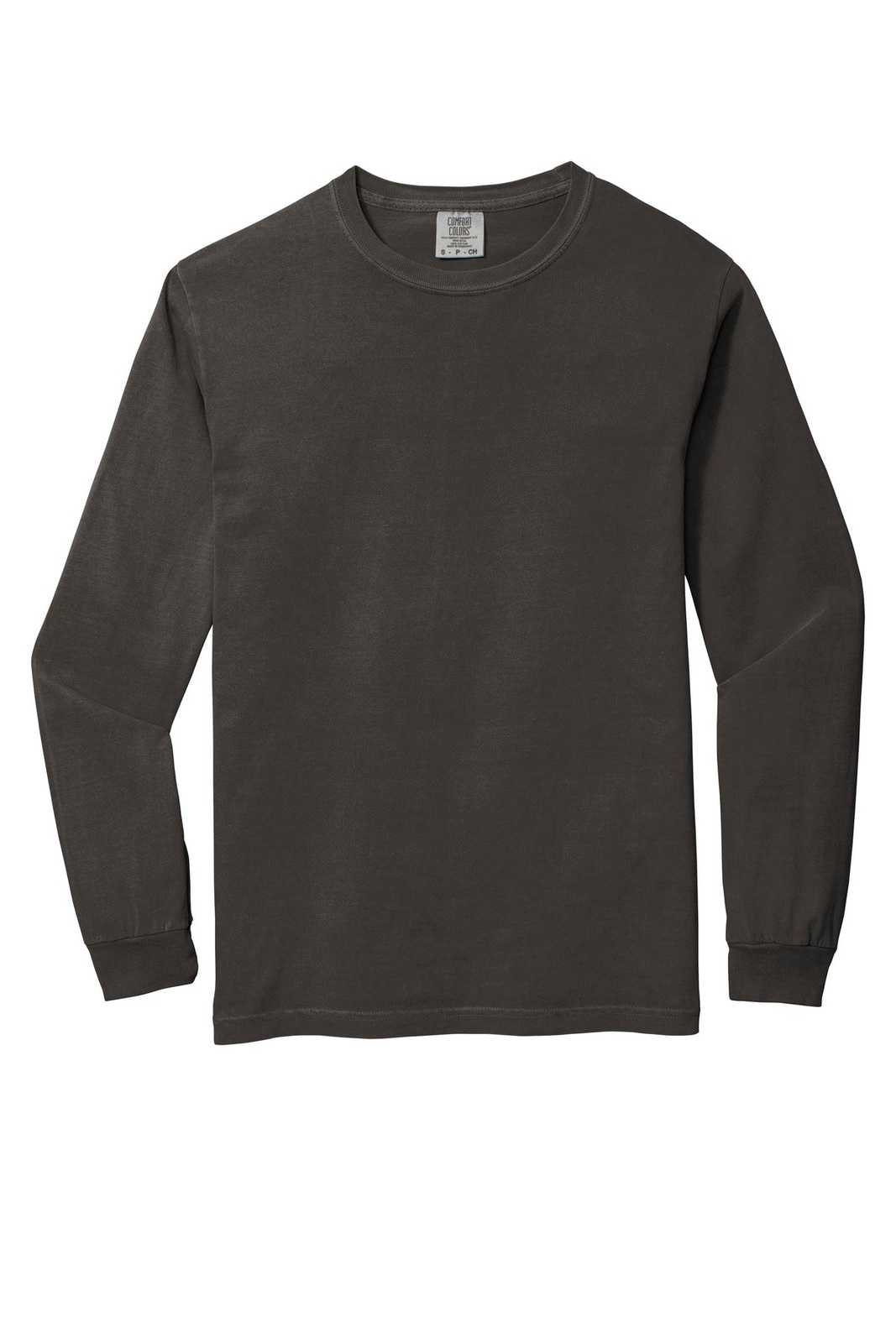 Comfort Colors 6014 Heavyweight Ring Spun Long Sleeve Tee - Pepper - HIT a Double