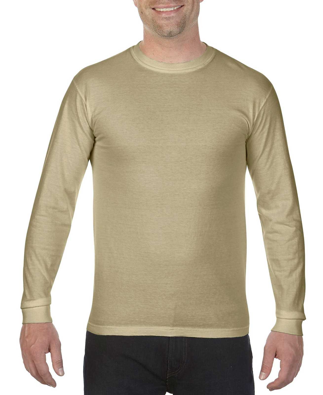 Comfort Colors 6014 Heavyweight Ring Spun Long Sleeve Tee - Sandstone - HIT a Double