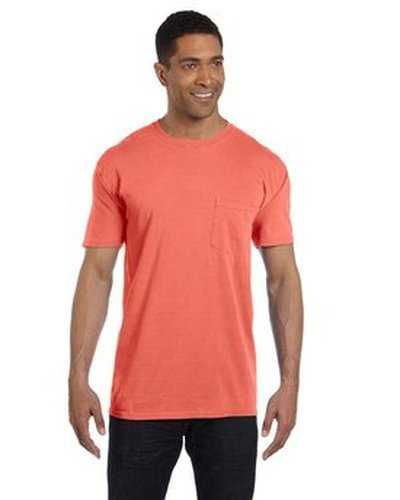 Comfort Colors 6030CC Adult Heavyweight Pocket T-Shirt - Bright Salmon - HIT a Double