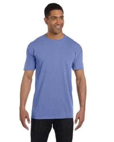 Comfort Colors 6030CC Adult Heavyweight Pocket T-Shirt - Fluorescent True Blue - HIT a Double