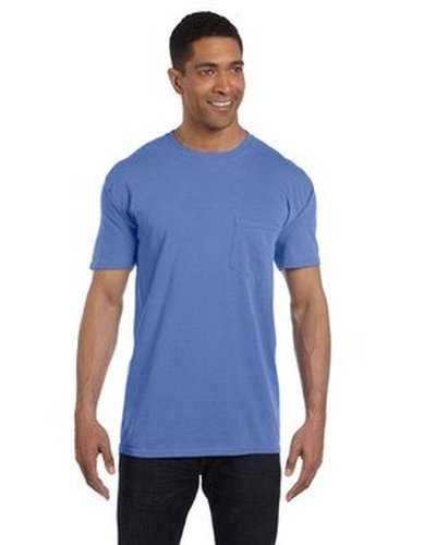 Comfort Colors 6030CC Adult Heavyweight Pocket T-Shirt - Mystic Blue - HIT a Double