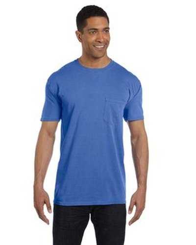 Comfort Colors 6030CC Adult Heavyweight Pocket T-Shirt - Neon Blue - HIT a Double
