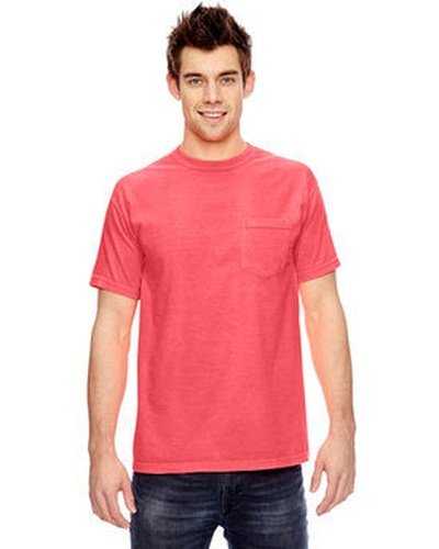Comfort Colors 6030CC Adult Heavyweight Pocket T-Shirt - Neon Red Orange - HIT a Double