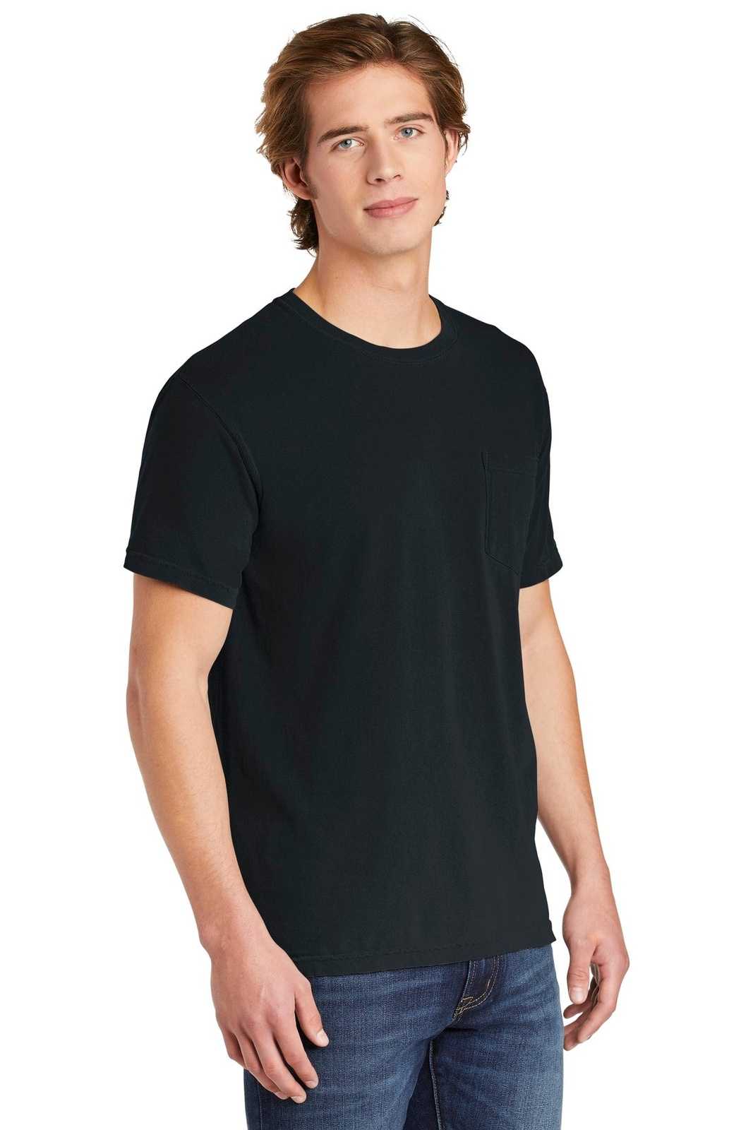 Comfort Colors 6030 Heavyweight Ring Spun Pocket Tee - Black - HIT a Double