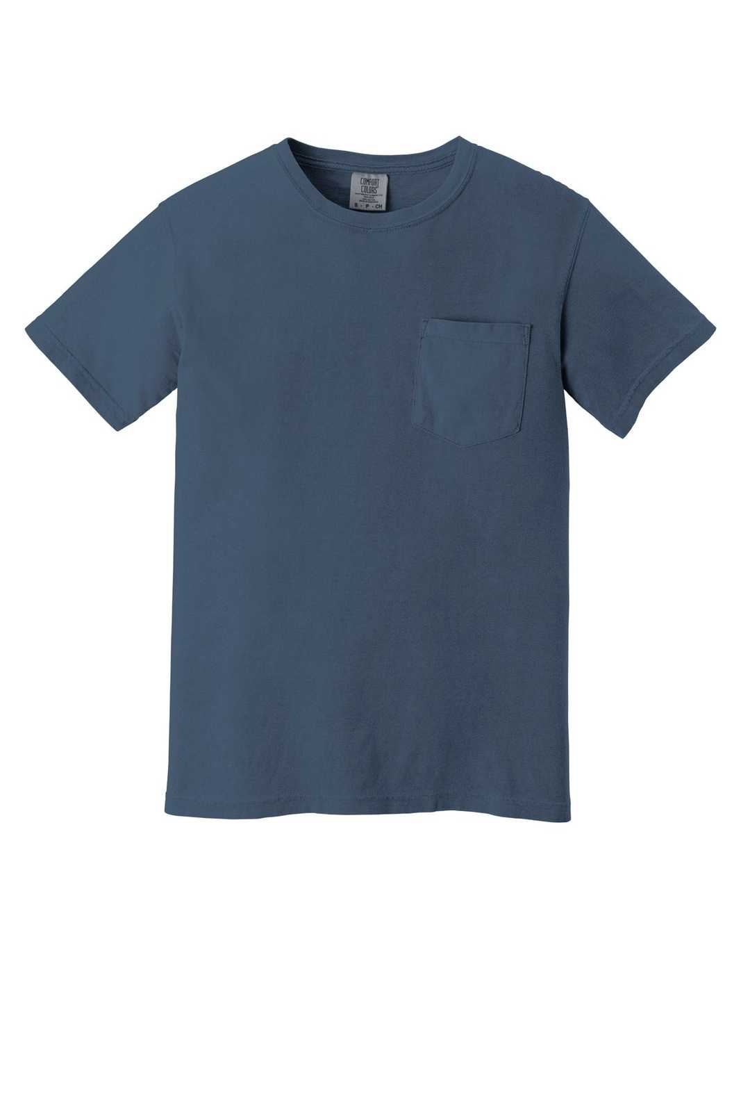 Comfort Colors 6030 Heavyweight Ring Spun Pocket Tee - Blue Jean - HIT a Double