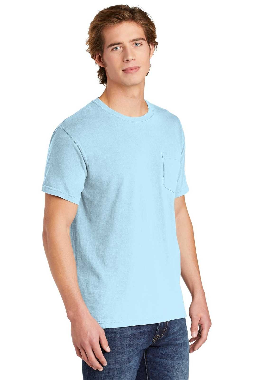 Comfort Colors 6030 Heavyweight Ring Spun Pocket Tee - Chambray - HIT a Double