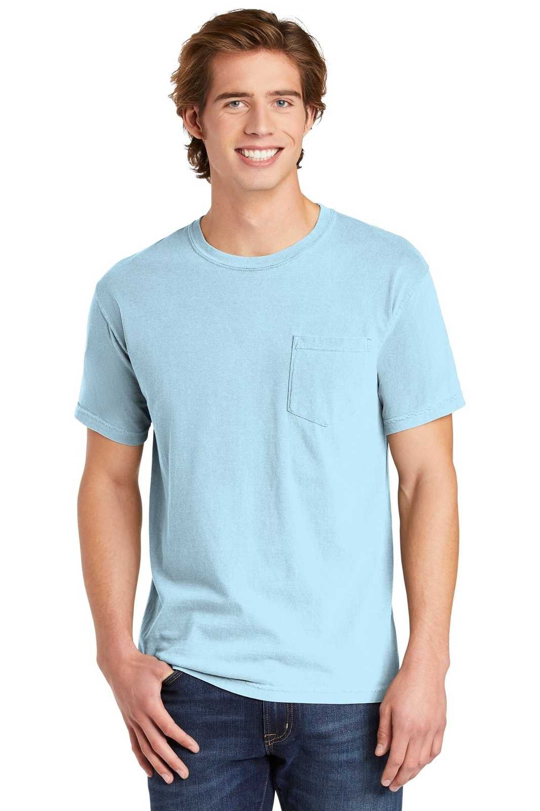 Comfort Colors 6030 Heavyweight Ring Spun Pocket Tee - Chambray - HIT a Double