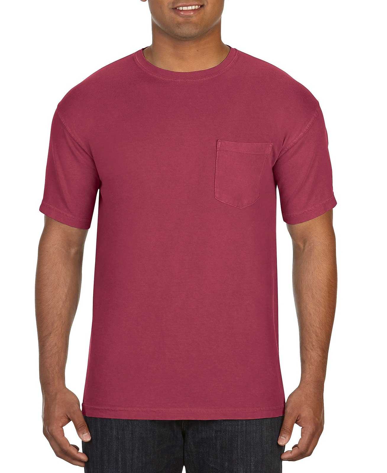 Comfort Colors 6030 Heavyweight Ring Spun Pocket Tee - Chili - HIT a Double