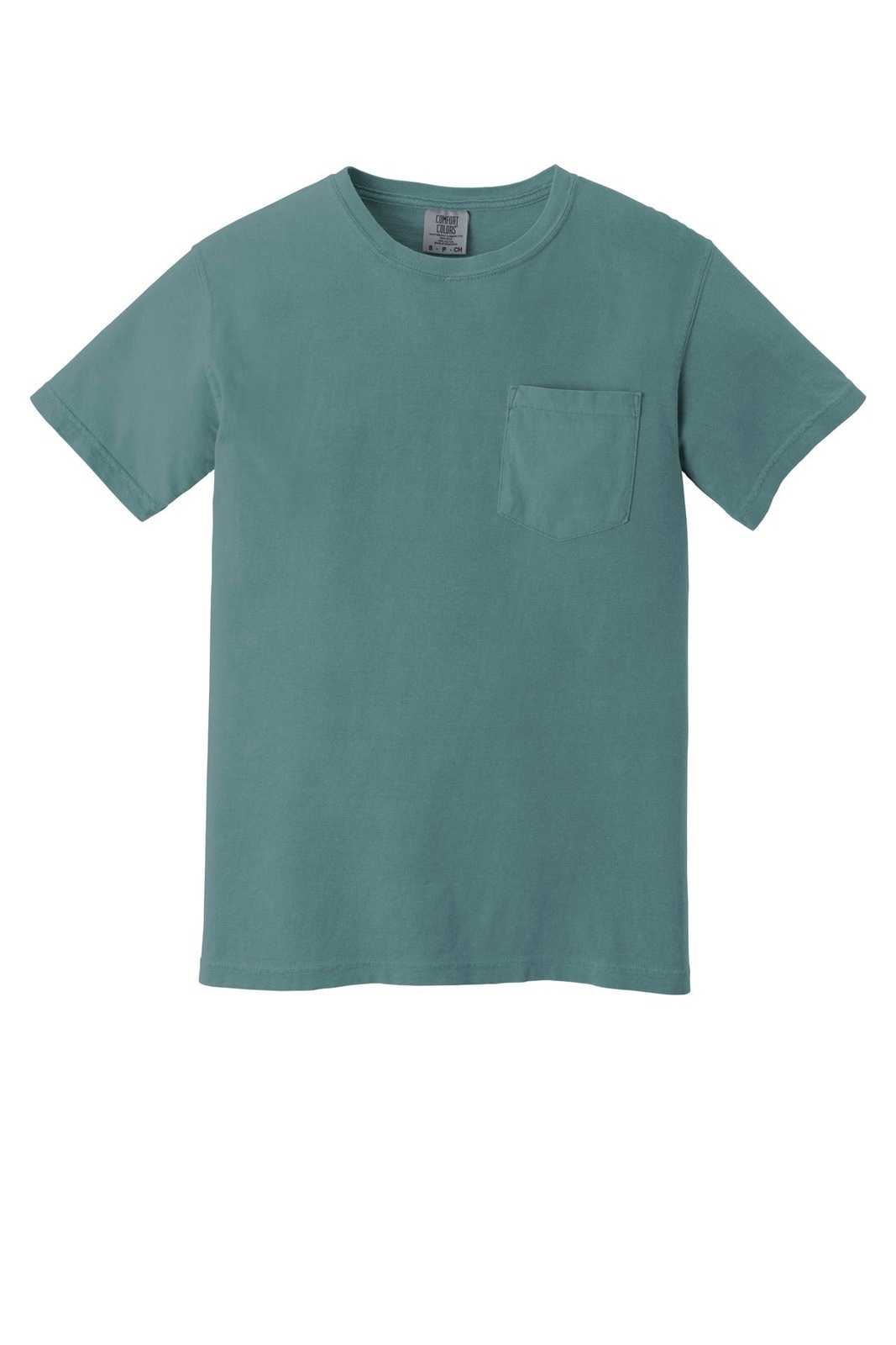 Comfort Colors 6030 Heavyweight Ring Spun Pocket Tee - Ice Blue - HIT a Double