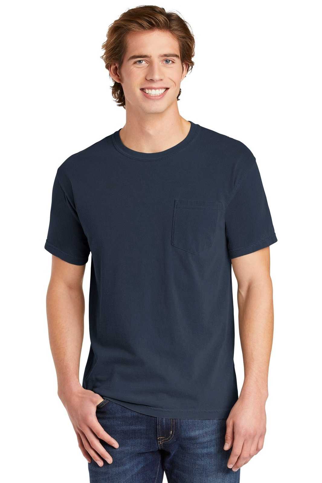 Comfort Colors 6030 Heavyweight Ring Spun Pocket Tee - Midnight - HIT a Double