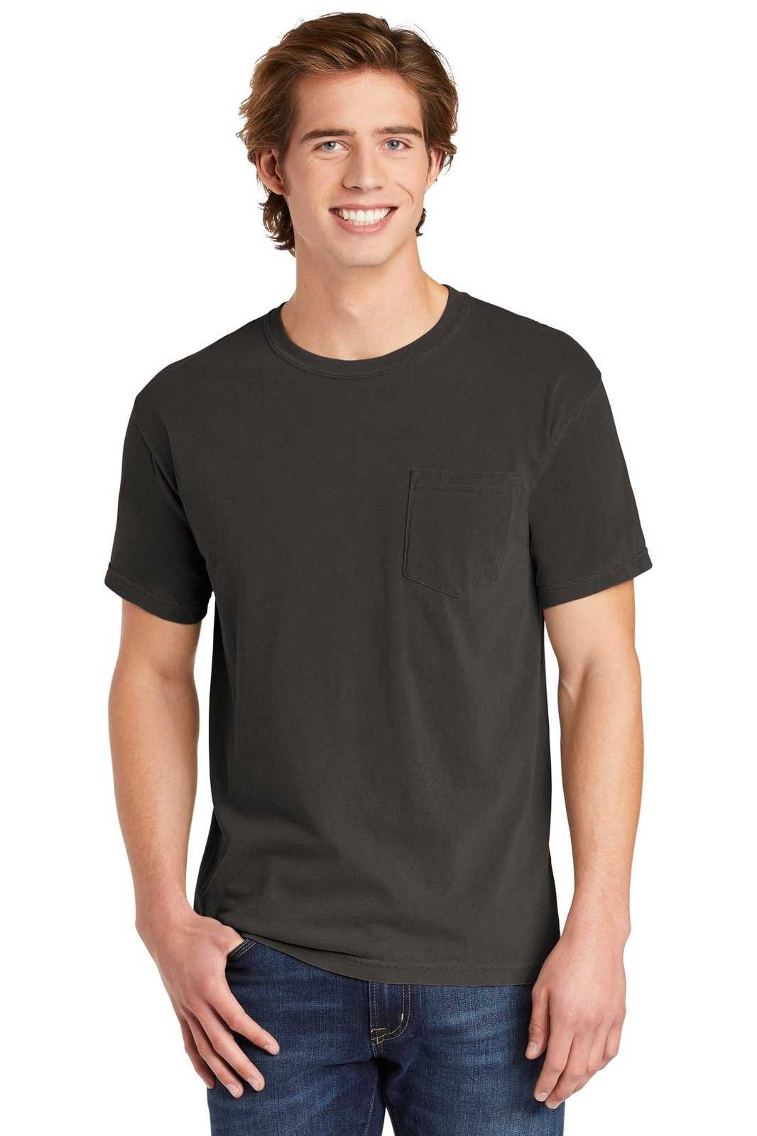Comfort Colors 6030 Heavyweight Ring Spun Pocket Tee - Pepper - HIT a Double