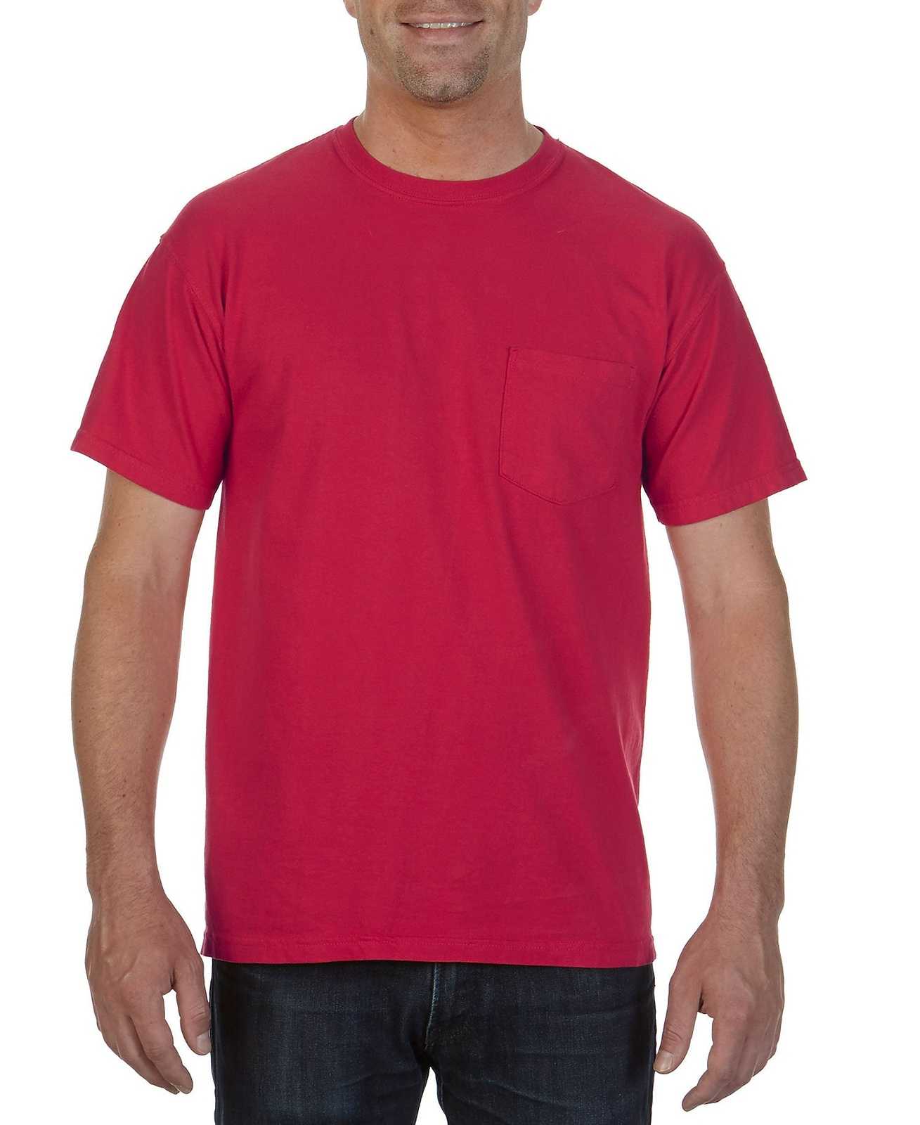 Comfort Colors 6030 Heavyweight Ring Spun Pocket Tee - Red - HIT a Double