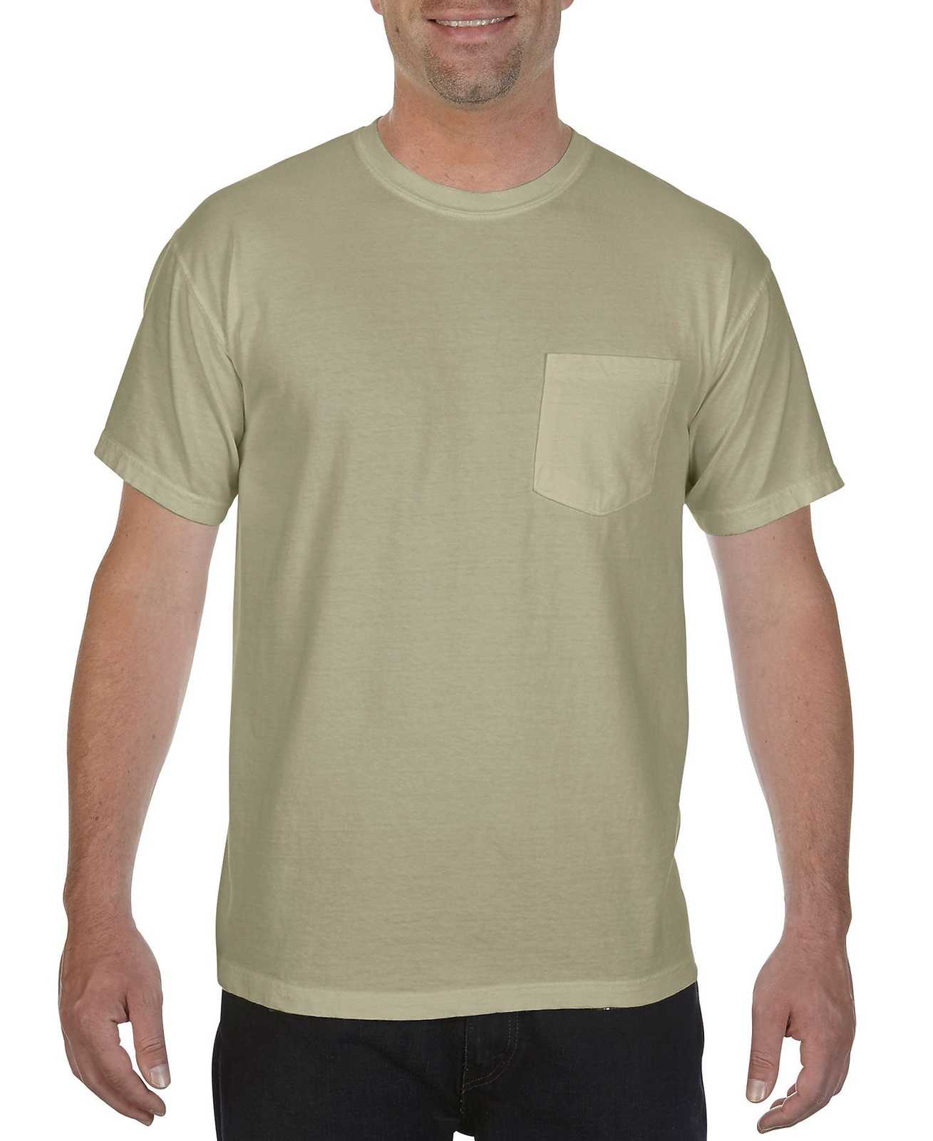 Comfort Colors 6030 Heavyweight Ring Spun Pocket Tee - Sandstone - HIT a Double