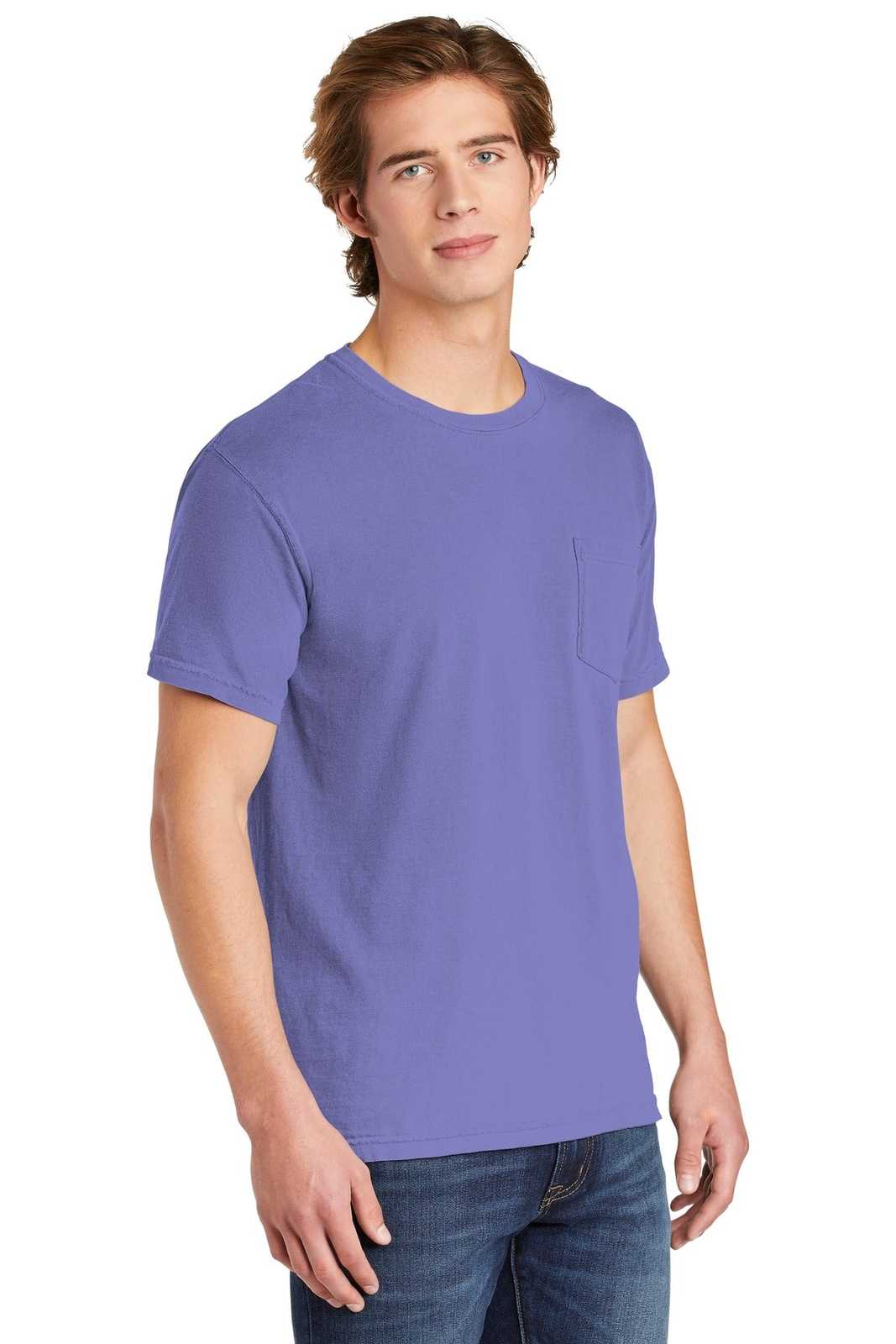 Comfort Colors 6030 Heavyweight Ring Spun Pocket Tee - Violet - HIT a Double