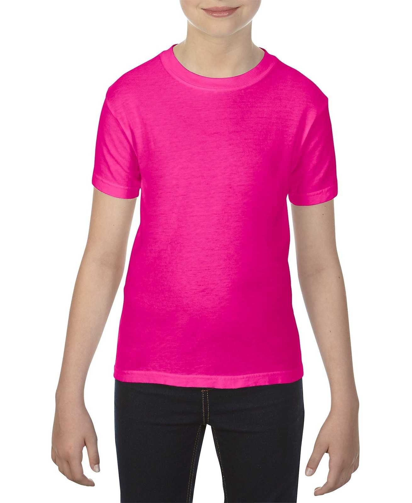 Comfort Colors 9018 Youth Midweight Ring Spun Tee - Neon Pink - HIT a Double