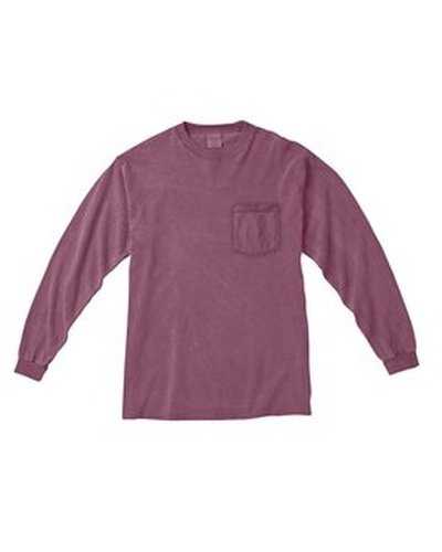 Comfort Colors C4410 Adult Heavyweight RsLong-Sleeve Pocket T-Shirt - Berry - HIT a Double