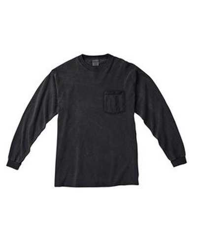 Comfort Colors C4410 Adult Heavyweight RsLong-Sleeve Pocket T-Shirt - Black - HIT a Double