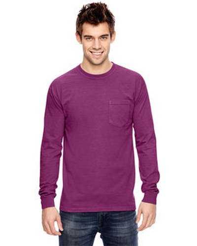 Comfort Colors C4410 Adult Heavyweight RsLong-Sleeve Pocket T-Shirt - Boysenberry - HIT a Double