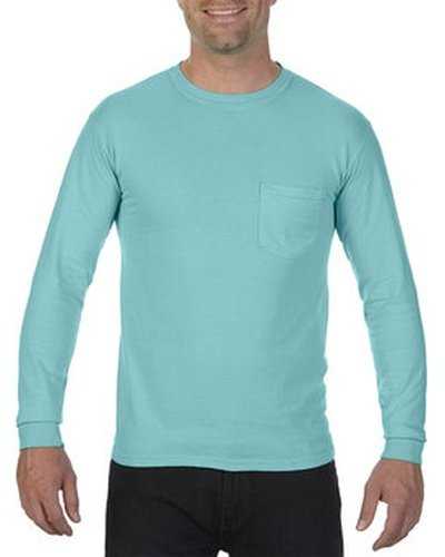 Comfort Colors C4410 Adult Heavyweight RsLong-Sleeve Pocket T-Shirt - Chalky Mint - HIT a Double