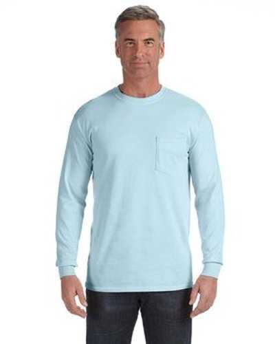 Comfort Colors C4410 Adult Heavyweight RsLong-Sleeve Pocket T-Shirt - Chambray - HIT a Double