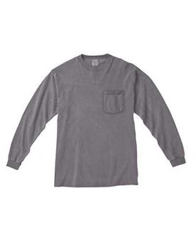 Comfort Colors C4410 Adult Heavyweight RsLong-Sleeve Pocket T-Shirt - Graphite - HIT a Double