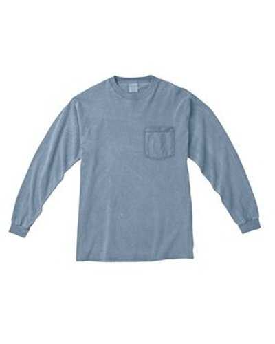 Comfort Colors C4410 Adult Heavyweight RsLong-Sleeve Pocket T-Shirt - Ice Blue - HIT a Double