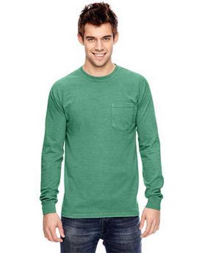 Comfort Colors C4410 Adult Heavyweight RsLong-Sleeve Pocket T-Shirt - Islandark Grayeen - HIT a Double