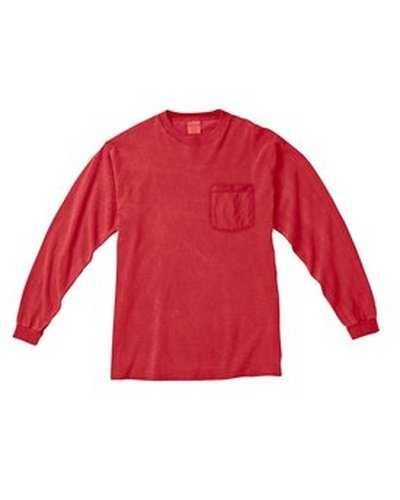 Comfort Colors C4410 Adult Heavyweight RsLong-Sleeve Pocket T-Shirt - Red - HIT a Double