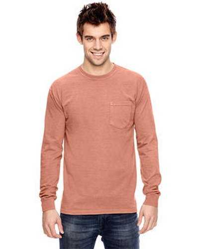 Comfort Colors C4410 Adult Heavyweight RsLong-Sleeve Pocket T-Shirt - Terracota - HIT a Double