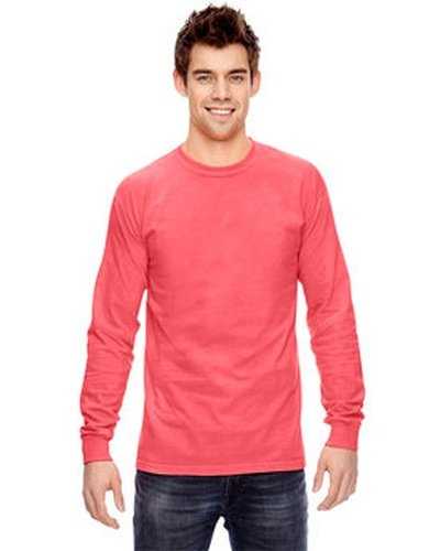 Comfort Colors C6014 Adult Heavyweight Long-Sleeve T-Shirt - Neon Red Orange - HIT a Double