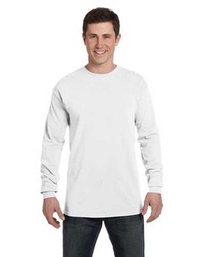 Comfort Colors C6014 Adult Heavyweight Long-Sleeve T-Shirt - White - HIT a Double