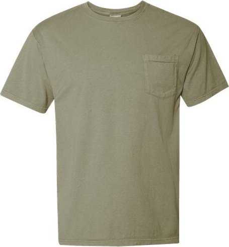 Comfortwash By Hanes GDH150 Garment-Dyed Pocket T-Shirt - Faded Fatigue - HIT a Double - 1