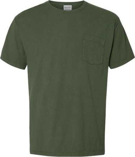 Comfortwash By Hanes GDH150 Garment-Dyed Pocket T-Shirt - Moss - HIT a Double - 1