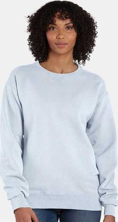Comfortwash By Hanes GDH400 Garment-Dyed Unisex Crewneck Sweatshirt - Soothing Blue - HIT a Double - 2