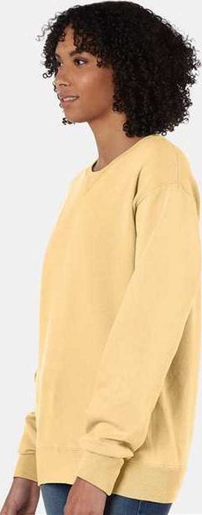Comfortwash By Hanes GDH400 Garment-Dyed Unisex Crewneck Sweatshirt - Summer Squash Yellow - HIT a Double - 3