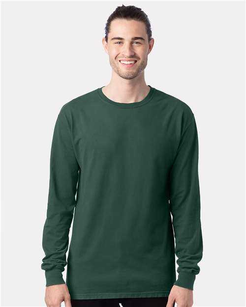 Comfortwash GDH200 Garment-Dyed Long Sleeve T-Shirt - Field Green" - "HIT a Double