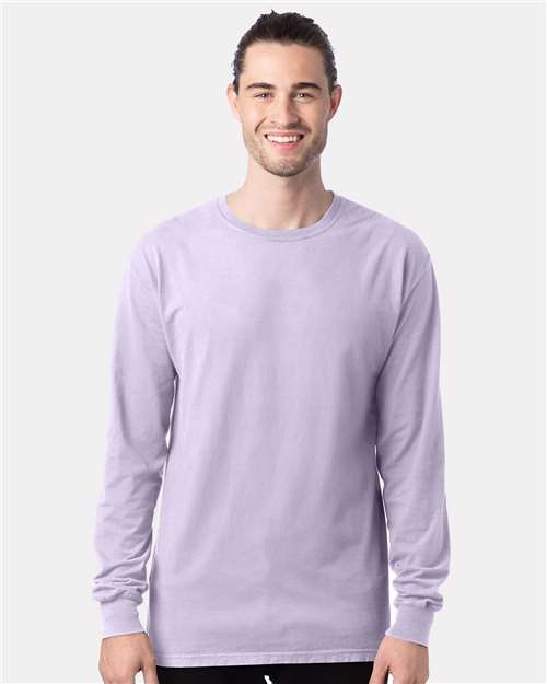 Comfortwash GDH200 Garment-Dyed Long Sleeve T-Shirt - Future Lavender&quot; - &quot;HIT a Double