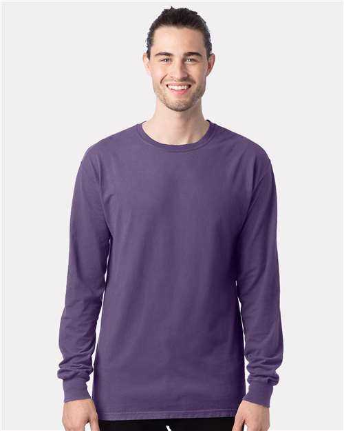 Comfortwash GDH200 Garment-Dyed Long Sleeve T-Shirt - Grape Soda&quot; - &quot;HIT a Double