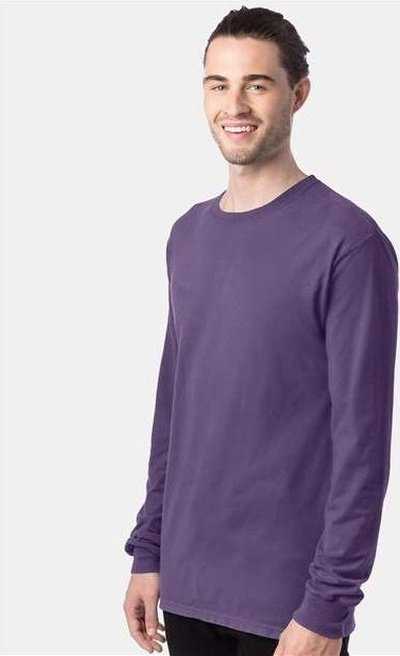 Comfortwash GDH200 Garment-Dyed Long Sleeve T-Shirt - Grape Soda" - "HIT a Double