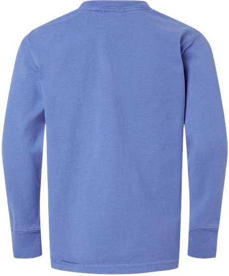 Comfortwash GDH275 Garment-Dyed Youth Long Sleeve T-Shirt - Deep Forte Blue&quot; - &quot;HIT a Double
